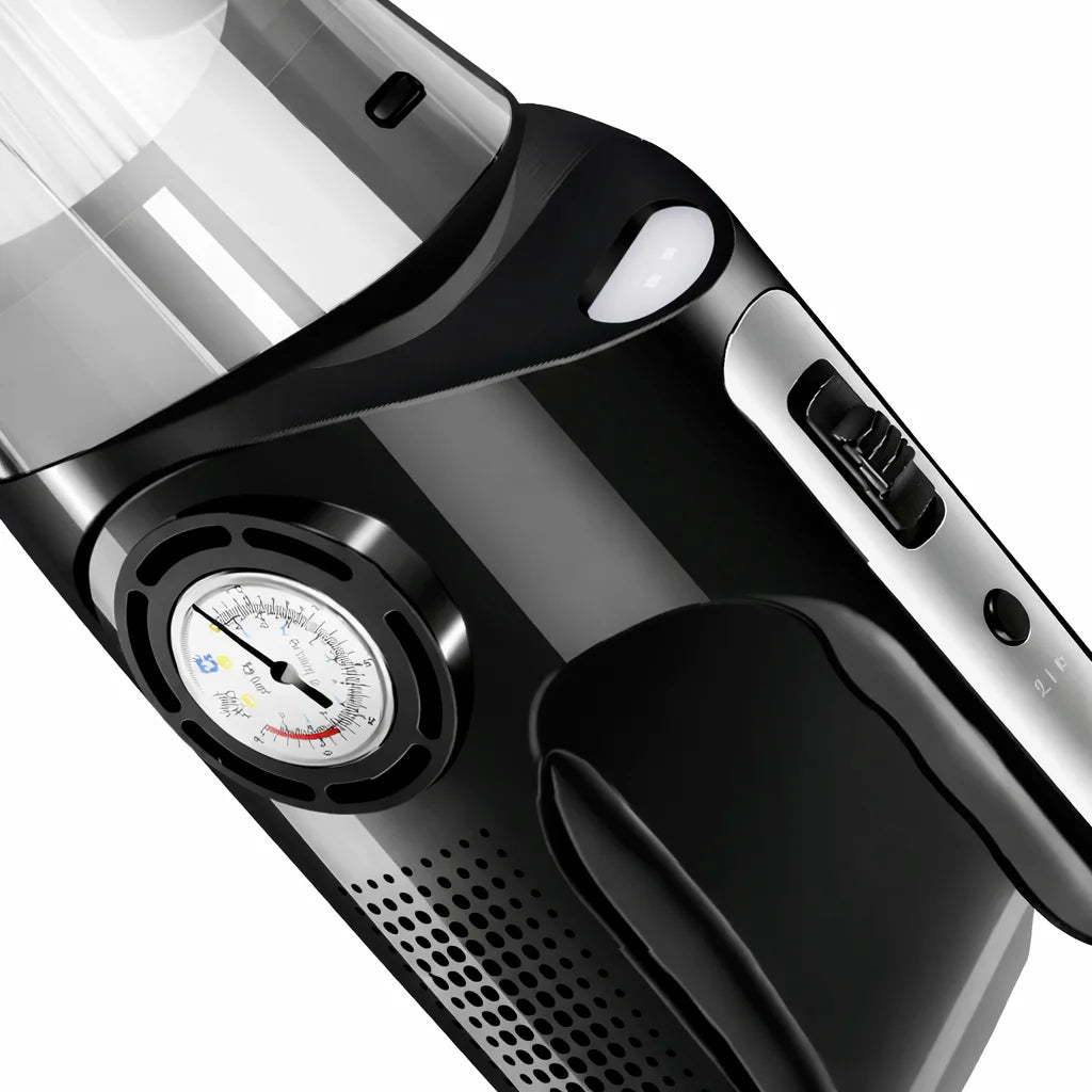 Aspirator Auto Portabil HALEY HY-3921, 4 în 1 – Aspirare, Compresor, Suflare, LED, 12V