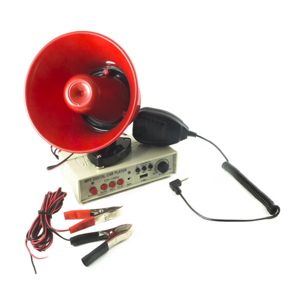 Portavoce auto cu amplificator, 25 W, inregistrare, prindere magnetica