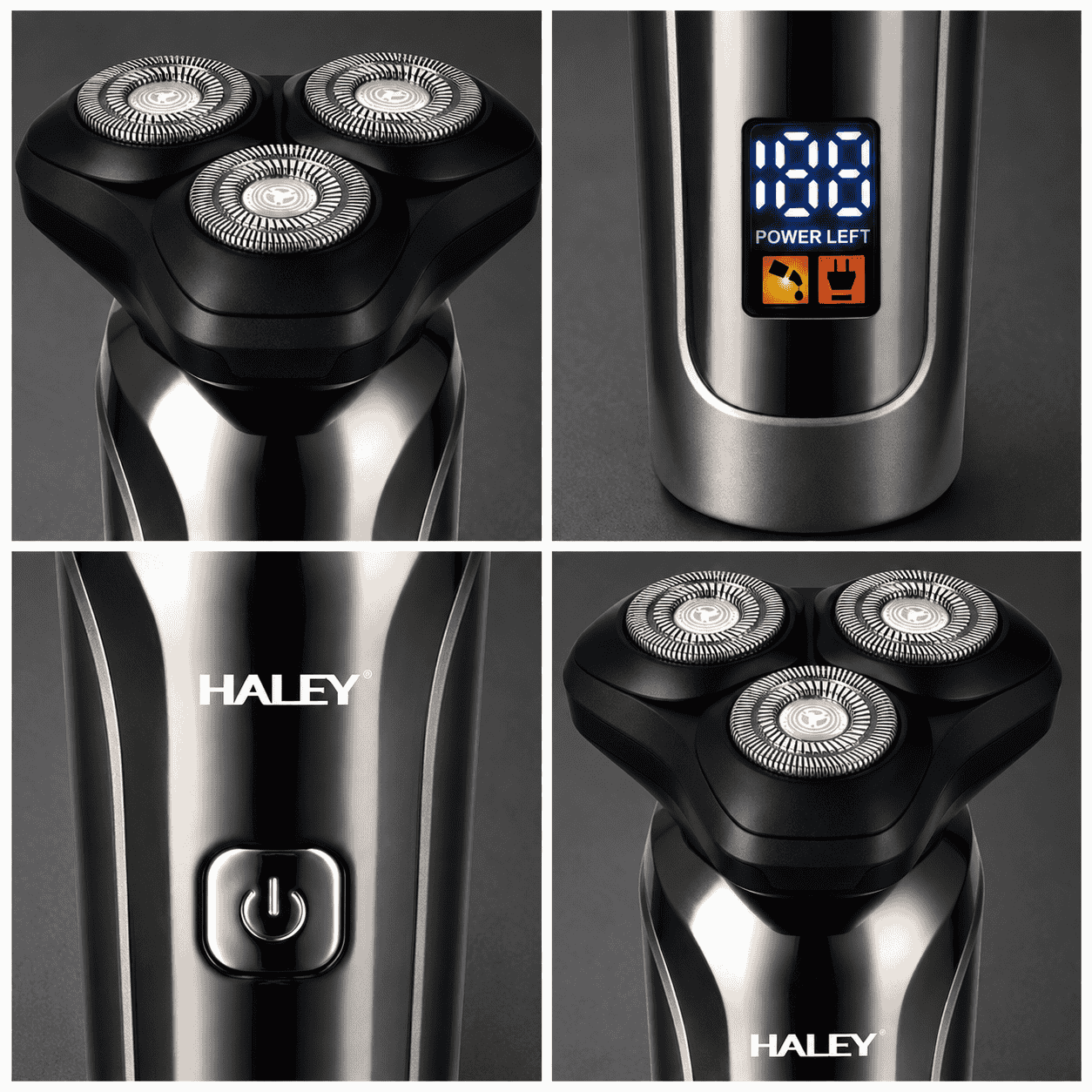 Aparat De Ras Electric Haley HY-4703, 3 Capete Rotative, Acumulator 1200 mAh, Autonomie 180 Minute, Waterproof, Încărcare USB
