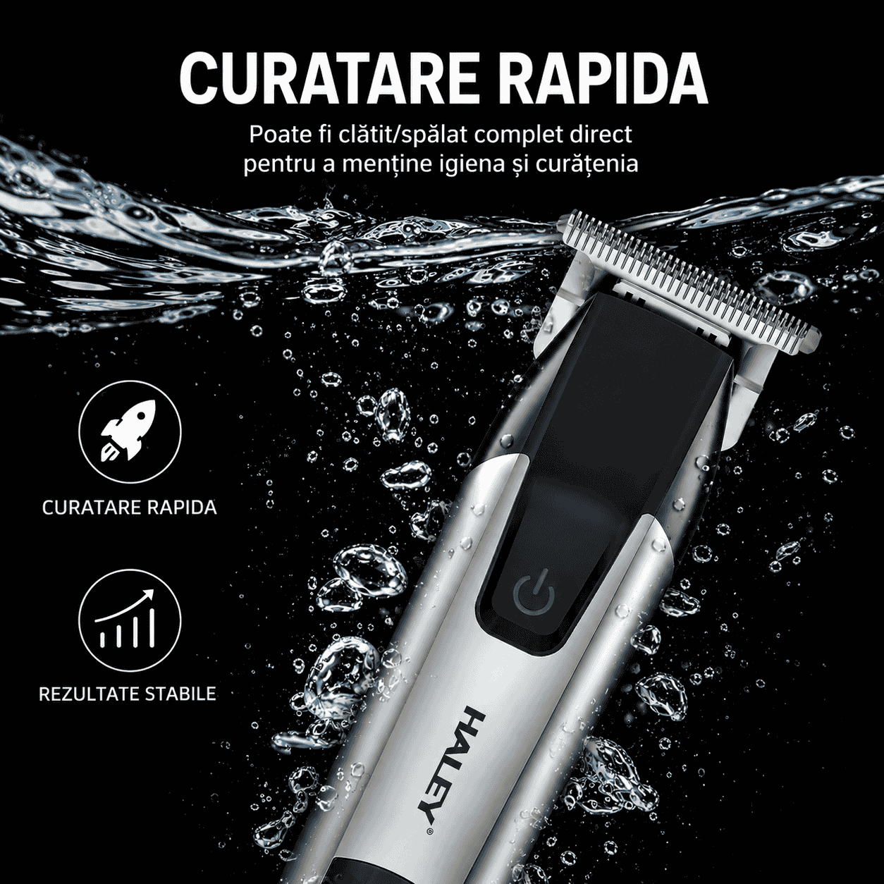 Mașină Profesională De Tuns Haley HY-4511, Acumulator 1200 mAh, Autonomie 150 Minute, Ecran Digital, Încărcare Type-C