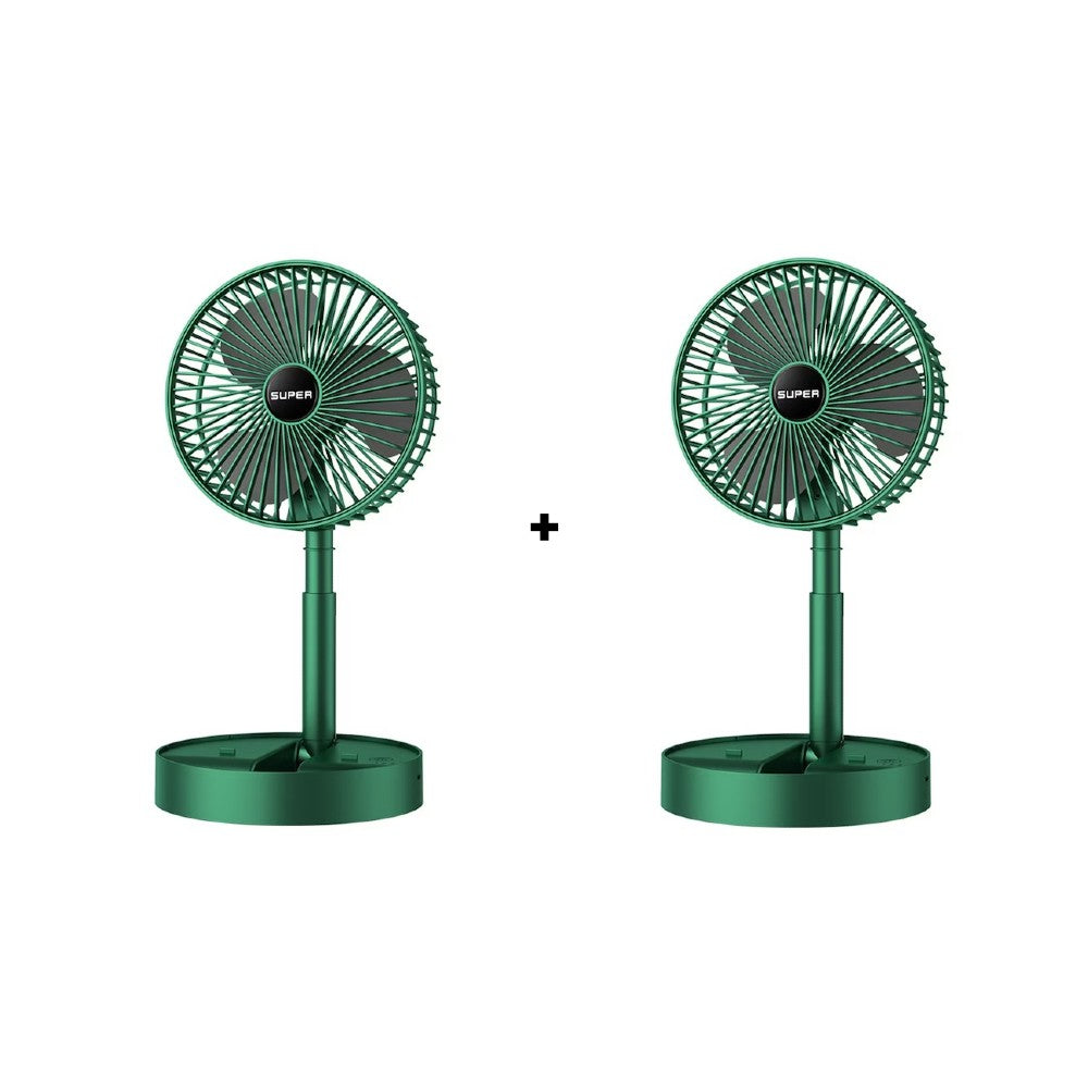 Pachet 2x Ventilator Portabil Telescopic Verde AT PERFORMANCE® – USB, 3 Viteze, Silențios și Reglabil