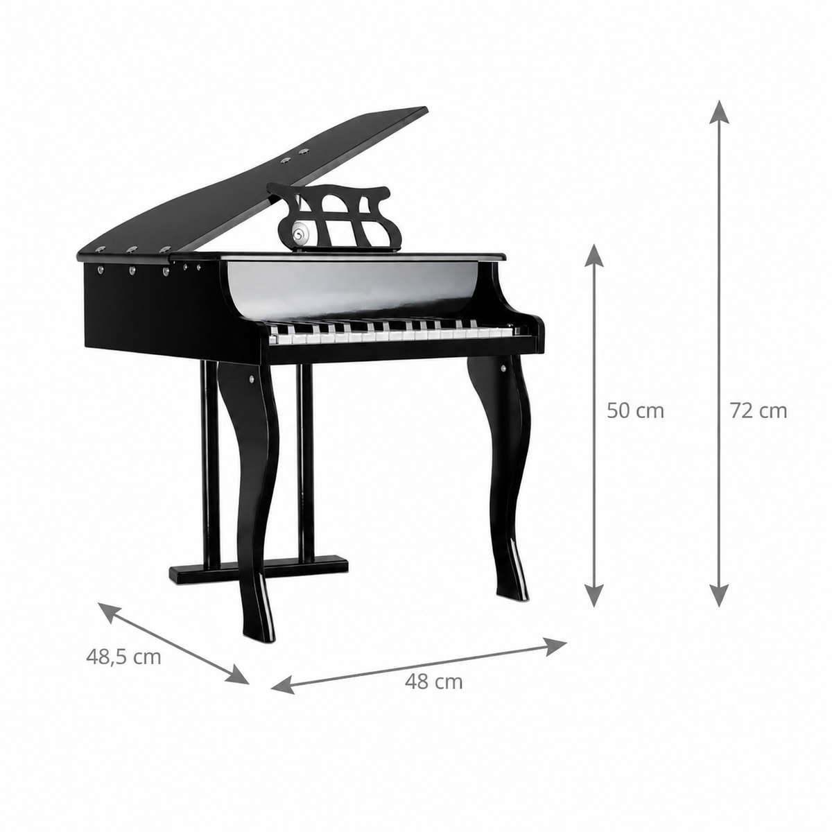 Pian copii AT PERFORMANCE® AT-2082, schemă cu dimensiunile pianului