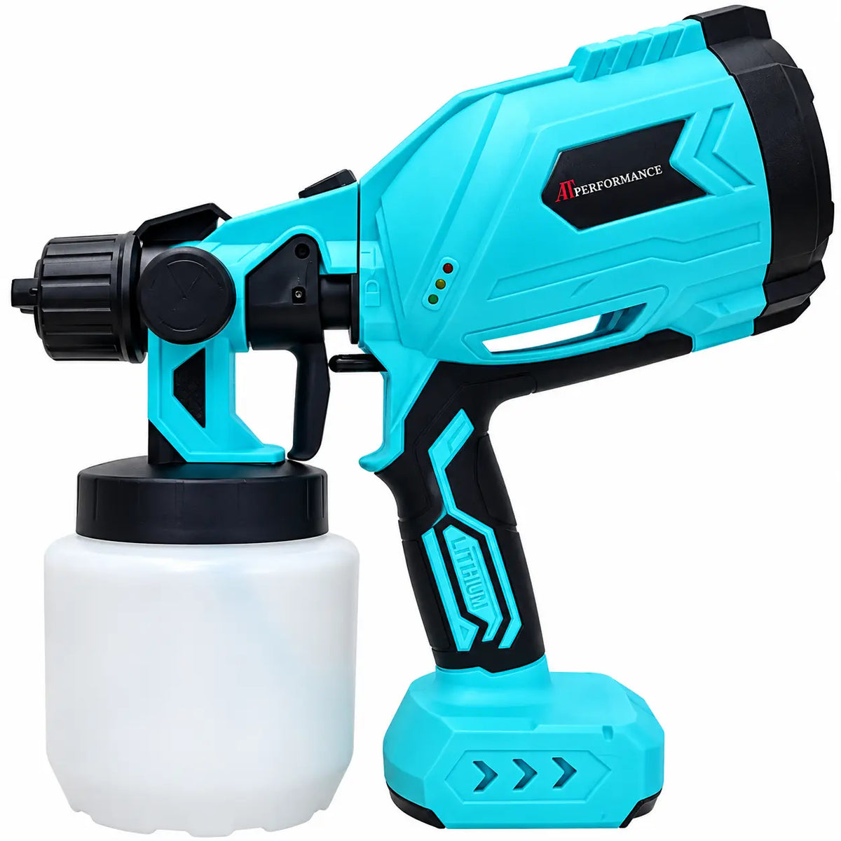 Pistol de vopsit electric cu acumulator AT PERFORMANCE® AT-401, 48V, rezervor 1000 ml, 1200 ml/min, 3 moduri pulverizare