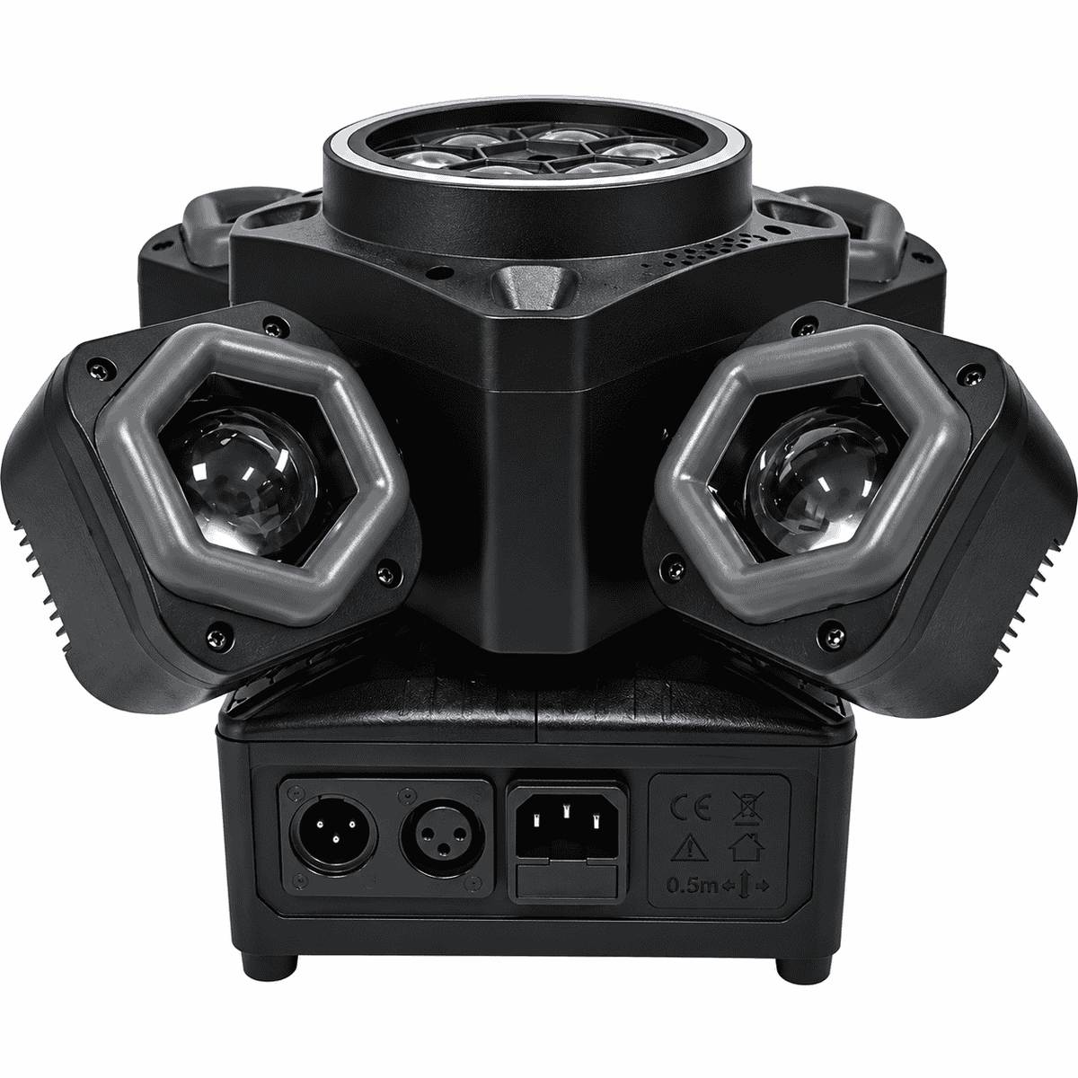 Proiector LED Profesional Moving Head cu 4 Brațe Rotative, Efecte RGB Multicolore, Jocuri de Lumini și Moduri Automate pentru Evenimente