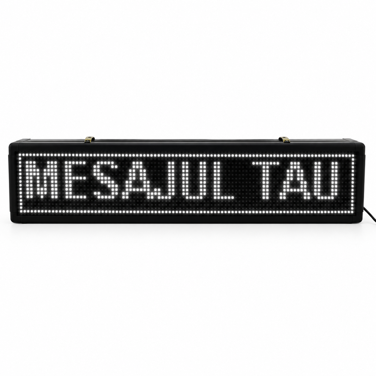 Reclamă luminoasă LED alb 70 x 20 cm pe fundal alb