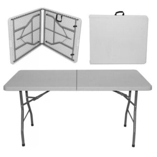 Set Mobilier AT PERFORMANCE®, Pliabil Evenimente: Masă 180 cm + 6 Scaune Ergonomice – Compact, Elegant, Ușor de Transportat
