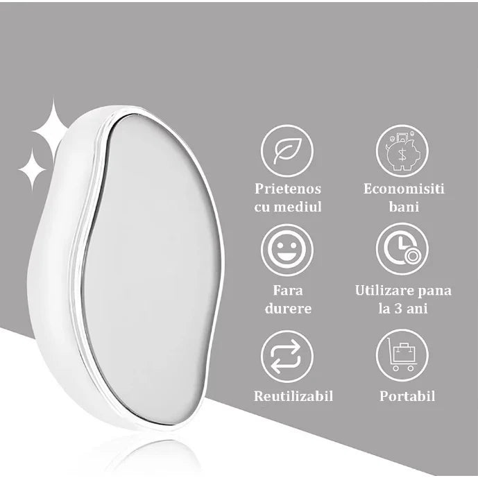 Dispozitiv de Epilare At Performance, prin Frecare cu Cristale, Pentru Indepartarea Parului si Exfoliere, Reutilizabil, Fara Durere