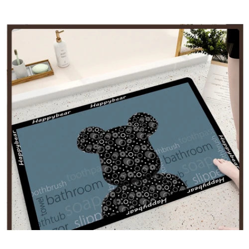 Covor de baie antiderapant, At Performance, Substrat absorbant si uscare rapida, Usor de curatat, Dimensiuni 40 x 60 cm, Calitate Premium, Albastru