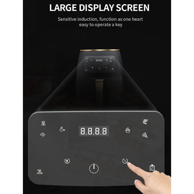 Friteuză fără Ulei AT PERFORMANCE® 2400W, 6L, Cuptor cu Aer Cald 360°, Funcție de Coacere – CADOU 100 Hârtii de Copt
