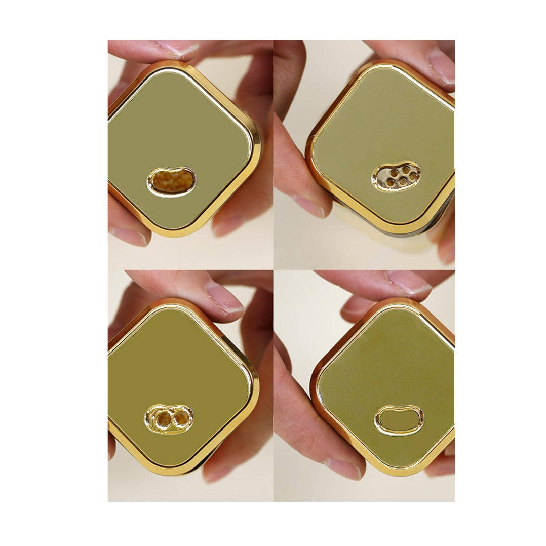 Set 12 recipiente condimente cu suport, At Performance, Rotativ, recipiente din sticla, Auriu/lemn