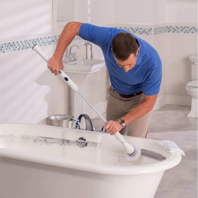 Set perie de curatere electrica, portabil, 4 capete interschimbabile, gri / alb