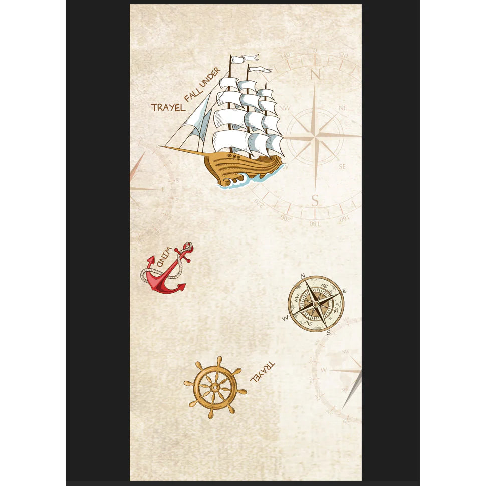 Set x5 Role Tapet 3D, autoadeziv/autocolant, AT PERFORMANCE®, spuma moale, design modern, pentru interior, usor de curatat, rezistent la apa, 68cmx2.8m, model corabie, pirati