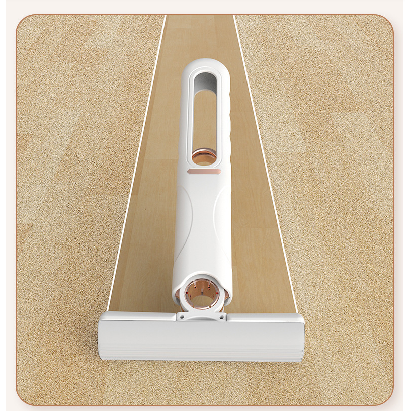 Mini Mop Portabil, At Performance, cu stoarcere automata, Burete de inalta calitate, Spalare umeda sau uscata, Potrivit pentru Geamuri, Blaturi, Bucatari, Bai, 2 bureti inclusi, Alb