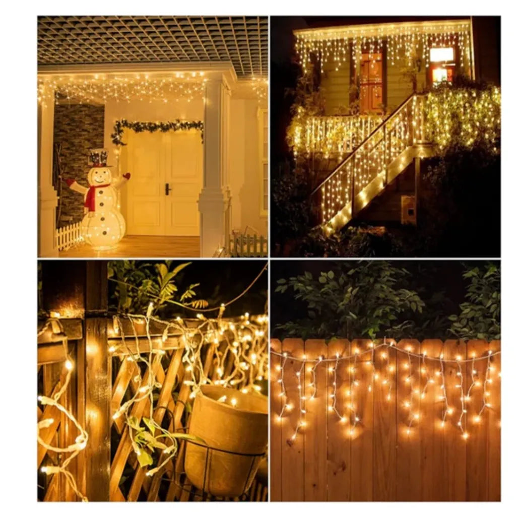 instalatie luminoasă Crăciun 12 metri AT PERFORMANCE® – 300 LED-uri alb rece, decor interior/exterior