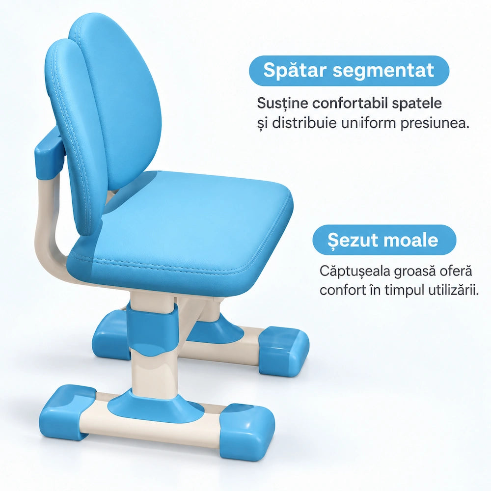 Set Birou și Scaun AT PERFORMANCE® pentru Copii, Ergonomic, Reglabil, Model Astronaut
