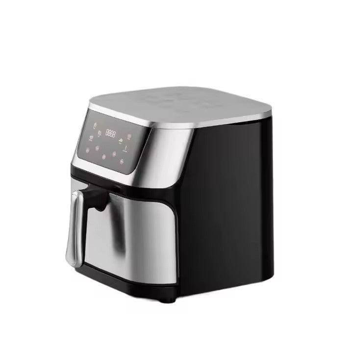 Friteuza cu Aer Cald AT PERFORMANCE®, din ionx, capacitate 10 L, display digital, Control touch 6 functii de gătire presetatefunctie de mentinere la cald, pot detasabil, curatare usoara, Argintiu+ CADOU 50 HARTII DE COPT