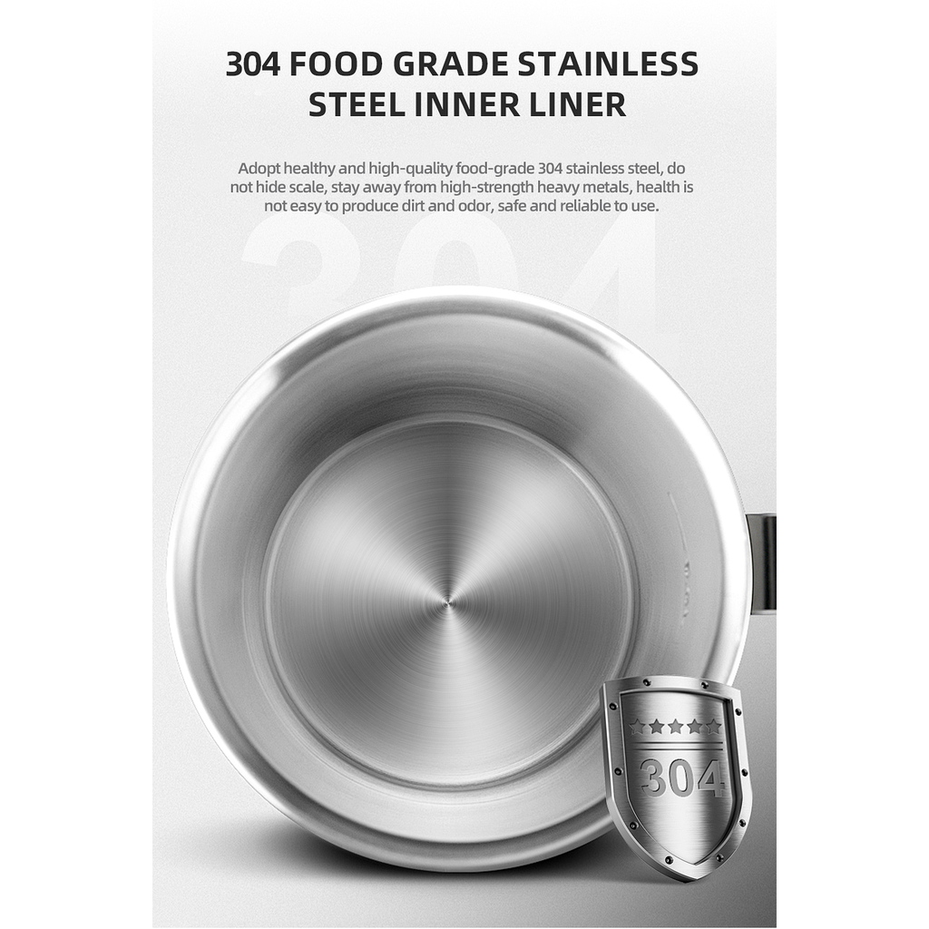 Fierbător Electric HALEY HY-8977, 2.5L, 1500W, Inox, Oprire Automată, Bază 360°