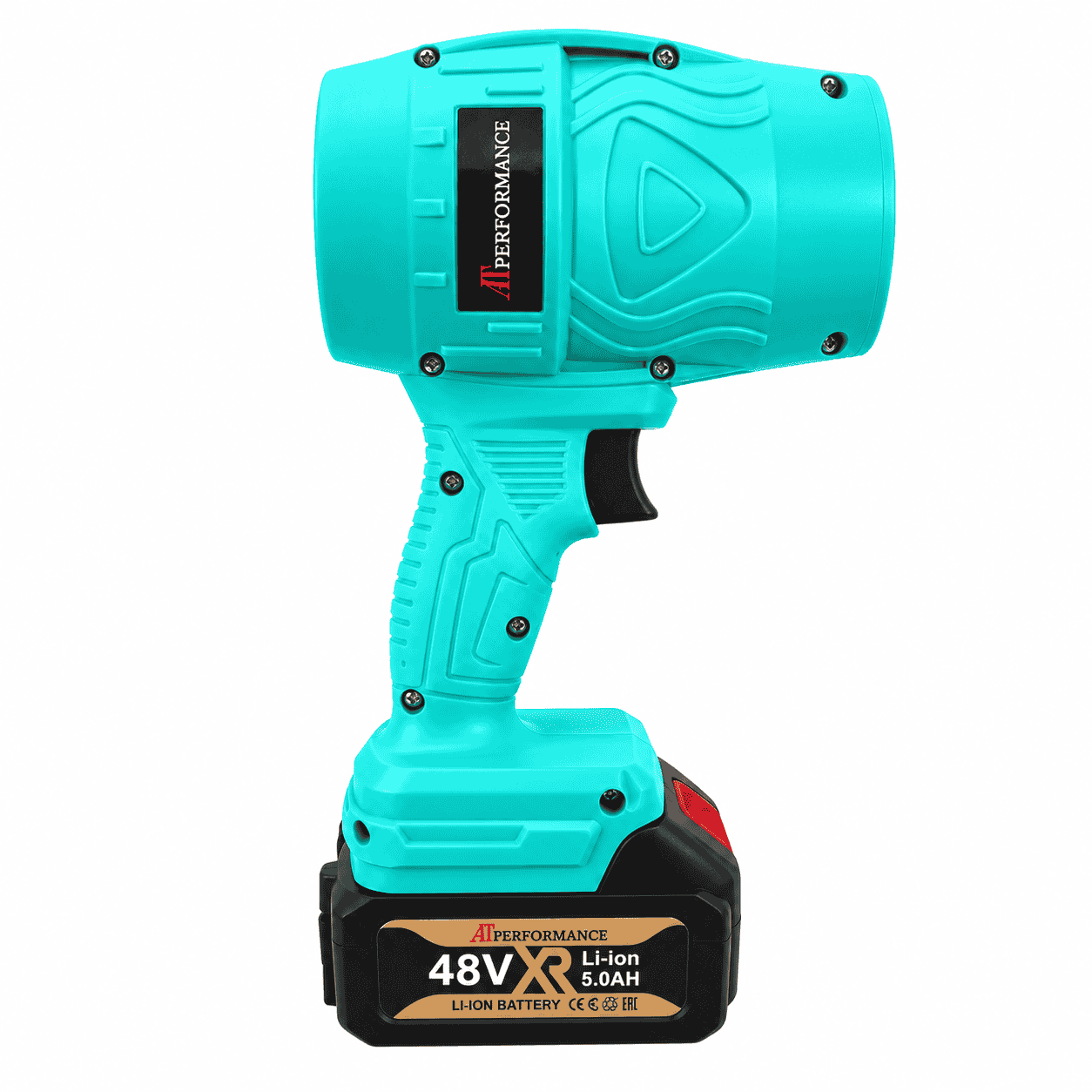 Suflantă Electrică Portabilă 48V AT Performance AT-939 Tiffany Blue cu 2 Baterii Li-Ion 5.0Ah și Încărcător