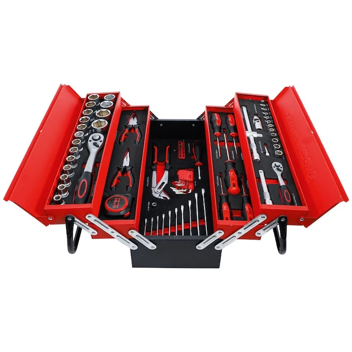 Trusă Scule 85 Piese AT PERFORMANCE®, Cutie Metalică, Uz Hobby