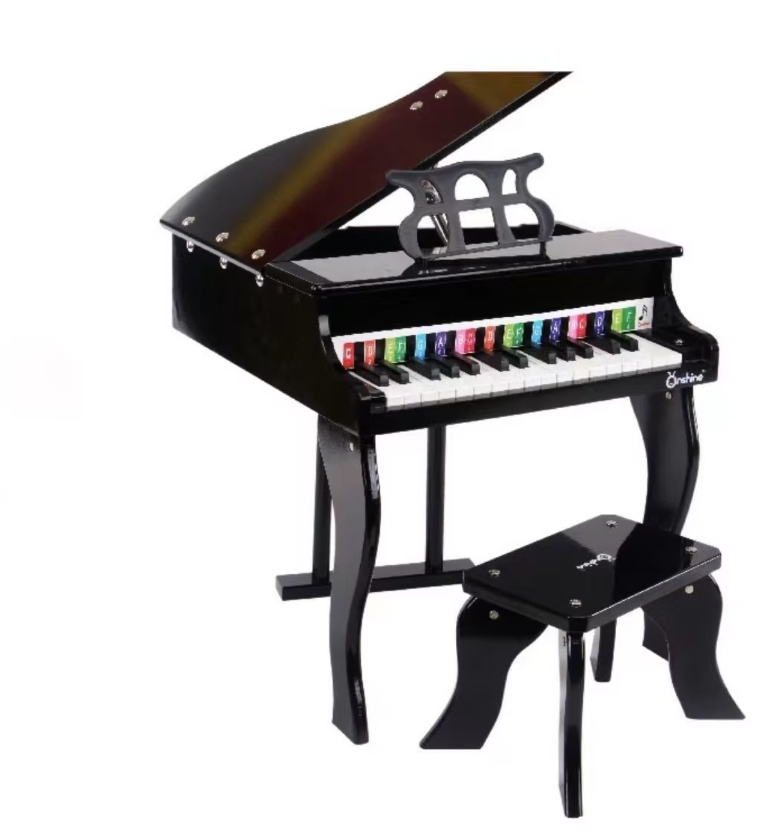 Pian din lemn cu scaunel pentru copii, 30 de clape