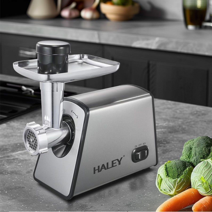 Mașină de Tocat Carne HALEY 2600W, Cutter cu Torsiune Mare, Oțel Inoxidabil, Port Mare de Alimentare, Ușor de Curățat