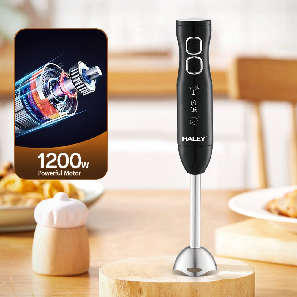 Blender Vertical HALEY 1200W cu Lame Inox, 2 Viteze, Motor Silențios, Mâner Anti-Alunecare | Design Compact 37 cm