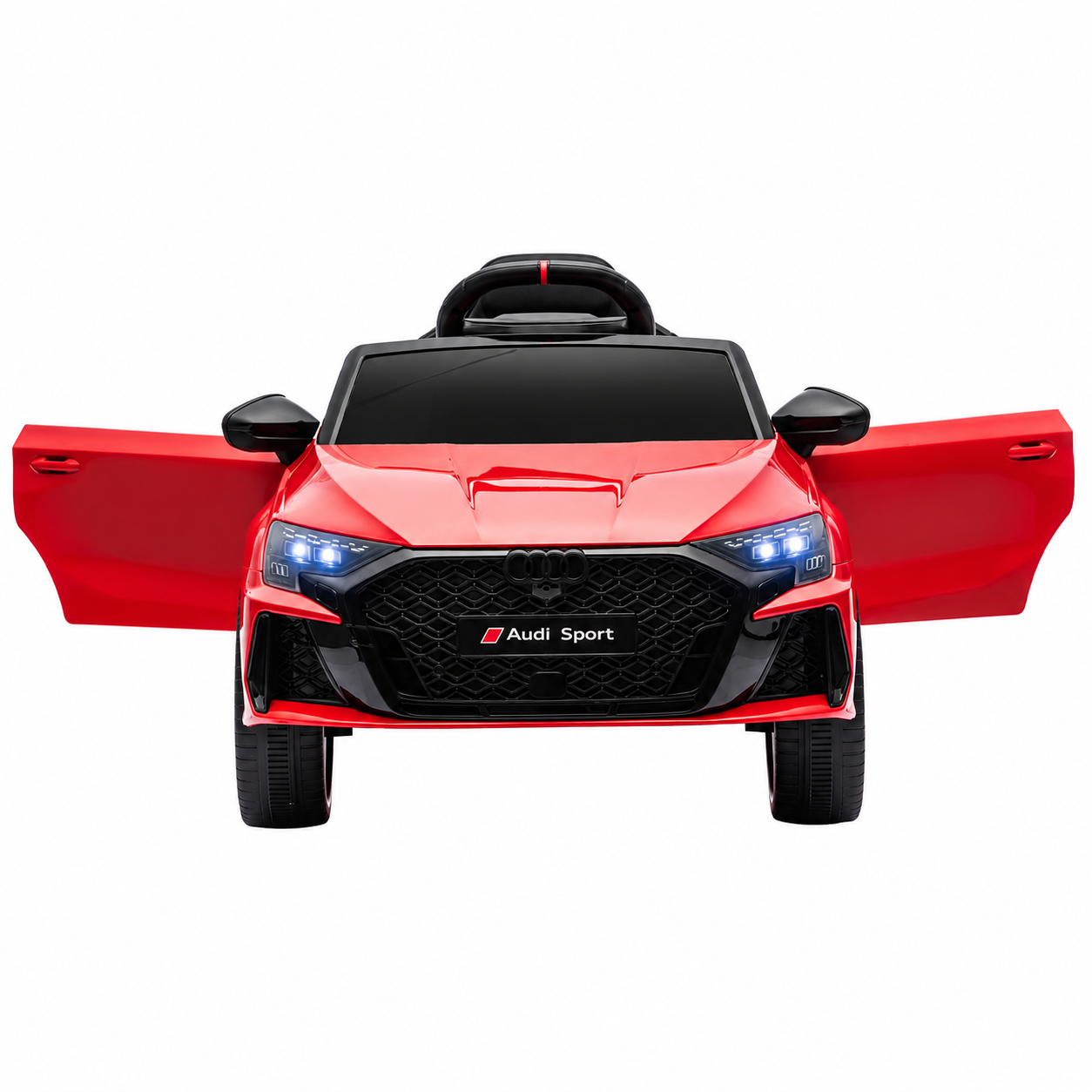 Mașinuță Electrică Pentru Copii KIDOO Audi RS 3 Sportback 2025, Licență Oficială Audi, 12V 4.5Ah, Telecomandă 2.4G, 3 Viteze, Bluetooth, USB, Lumini LED, Alb