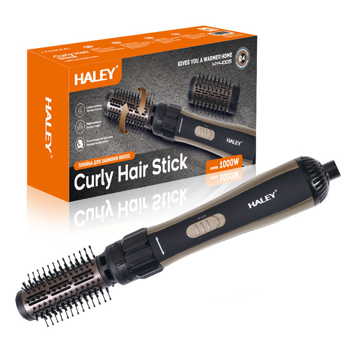 Perie Rotativă cu Uscător HALEY – Feon 2 în 1, 1000W, 2 Trepte Viteză, Coafare Rapidă și Volum, Design Elegant Negru