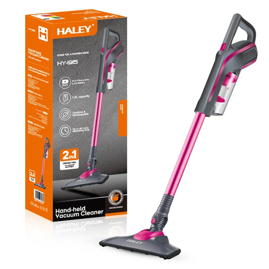 Aspirator HALEY cu băț, Aspirator pentru Covoare, de UZ Casnic, Compact, Puternic si Usor de Utilizat, Roz