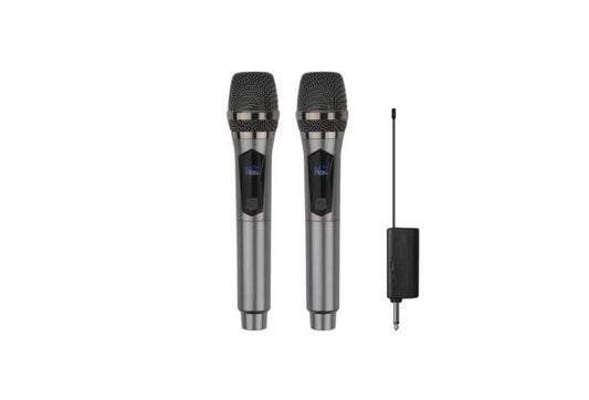 Set 2 microfoane, Wireless, AT PERFORMANCE®, Pentru Karaoke, Negru