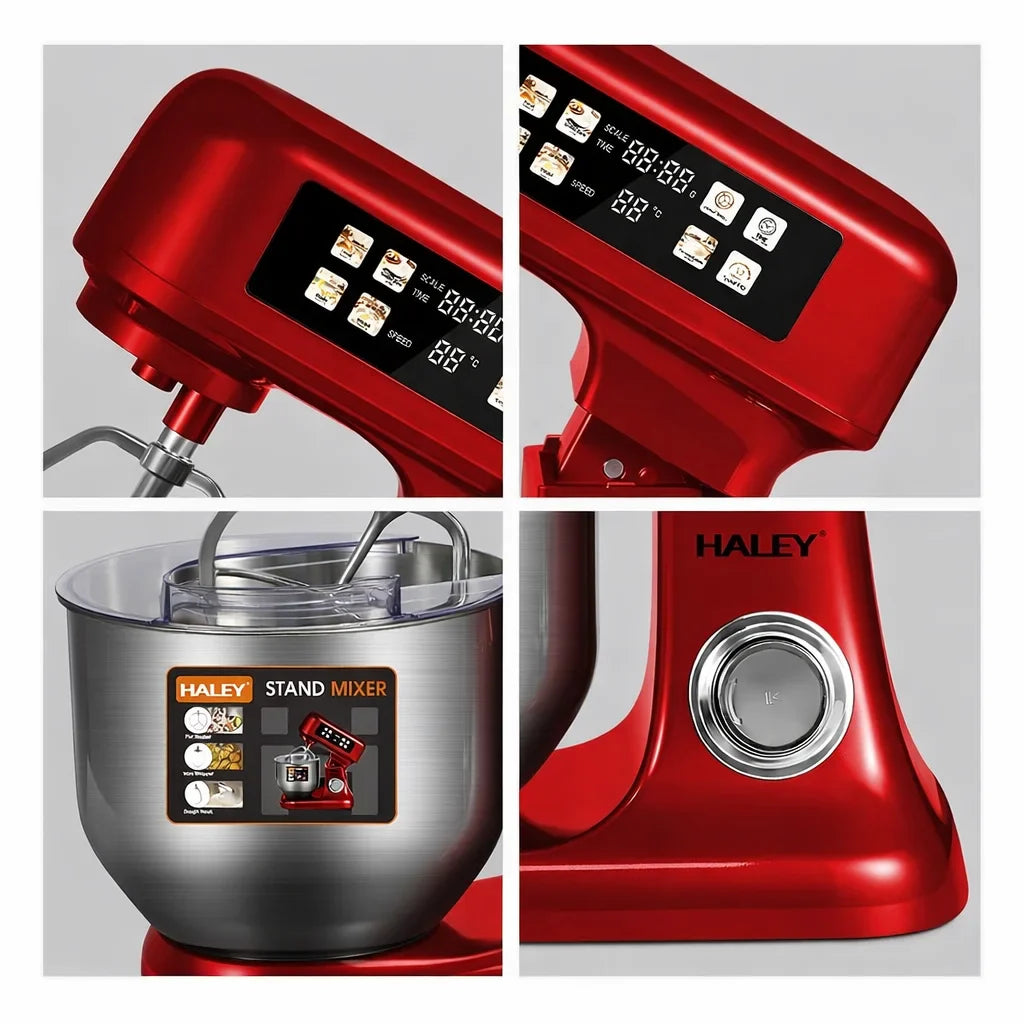 Mixer Planetar Profesional HALEY HY-2419, 2200W, Bol Inox 10L, 12 Viteze, Display Touch, Cântar Integrat