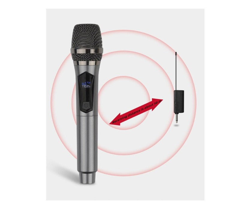 Set 2 microfoane, Wireless, AT PERFORMANCE®, Pentru Karaoke, Negru