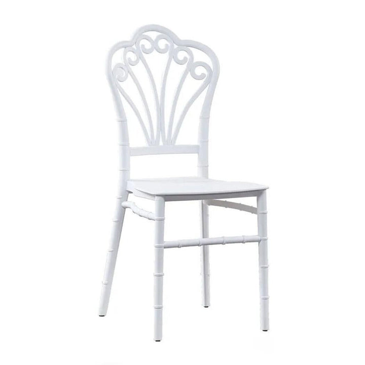 Scaun Elegant AT PERFORMANCE® Chiavari, din Policarbonat, Rezistent la Umiditate, Fără Brațe, Alb, 38 x 37 x 88.5 cm