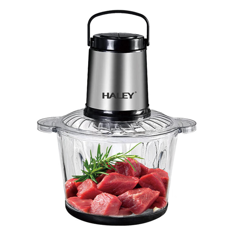 Tocător Electric HALEY HY-1226, 3L, 1200W, Bol din Sticlă, 4 Lame Inox