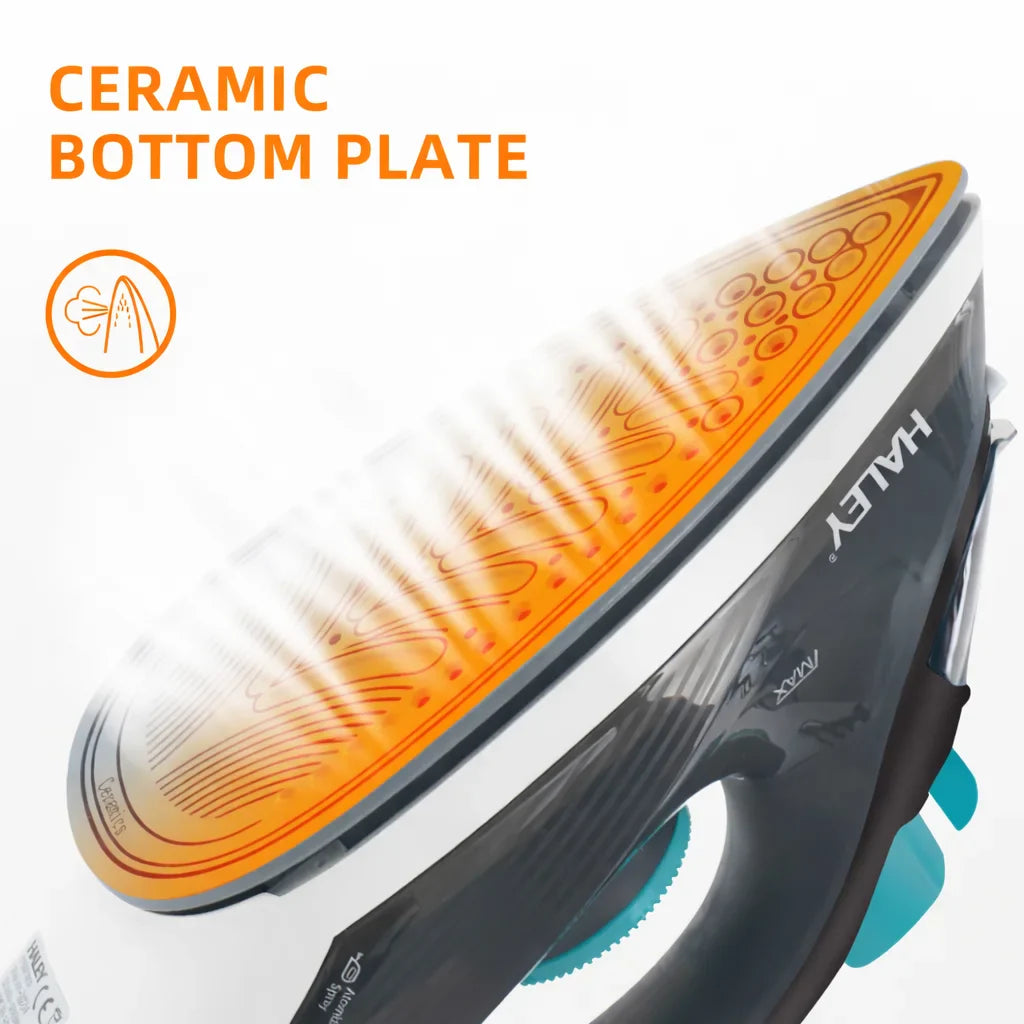 Fier de călcat cu abur HALEY HY-2034, 2000W, talpă ceramică, abur vertical, rezervor 240 ml
