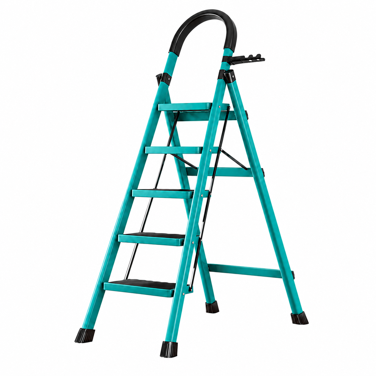 Scara Pliabila cu 5 Trepte Late, At Performance, Metalica, Maxim 150 Kg, Picioare Antialunecare