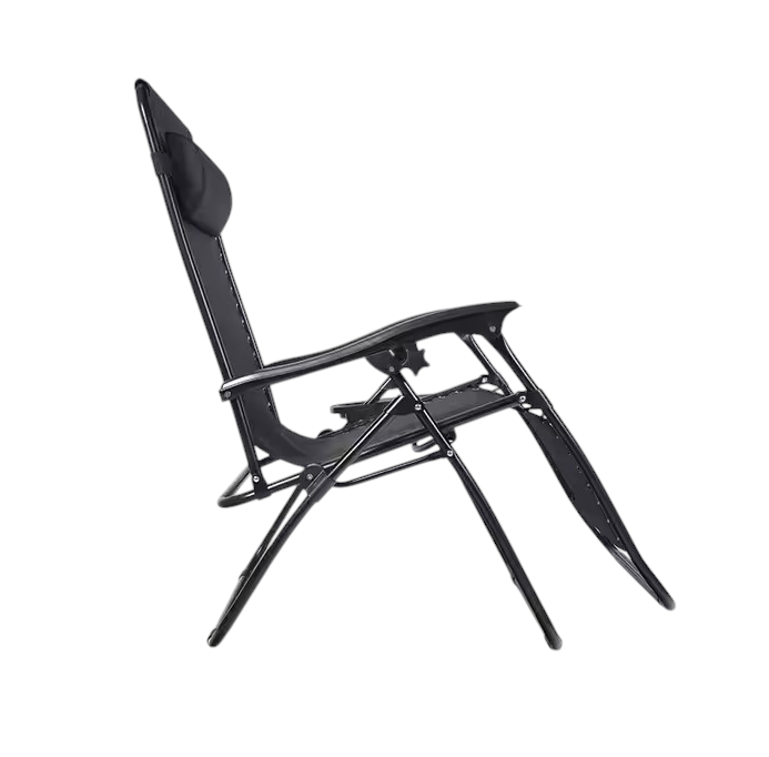 Șezlong Portabil AT PERFORMANCE®, de Lux, Modern, Scaun Reclinabil, Pliabil pentru Plajă și Grădină, cu Suport pentru Pahare