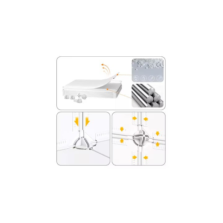 Dulap modular pentru copii, AT PERFORMANCE®, 8 rafturi, durabil, 76X37X147 cm, roz, castel printese