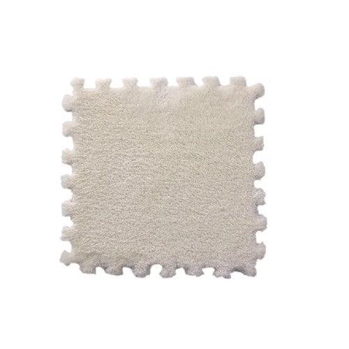 Set 10x Mocheta Pufoasa Tip Covor Puzzle, cu Spuma 30×30 cm, ALB