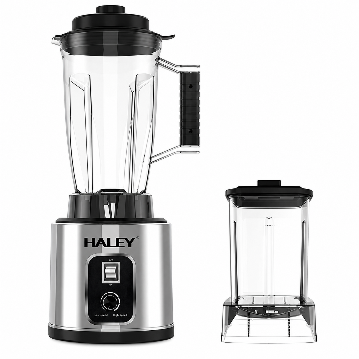 Blender Multifuncțional 2 în 1 HALEY HY-2712, 5500W, 15 Viteze + Pulse, Recipient 3L, Râșniță, Lame Inox, Funcție Autocurățare
