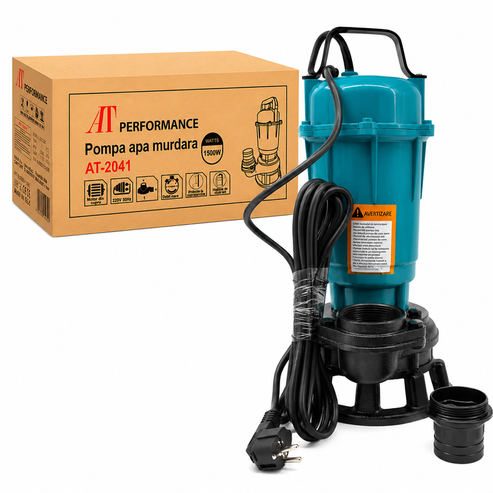 Pompa submersibilă AT PERFORMANCE AT-2041 apă murdară cu tocător 1500W, 12000 l/h, 9m