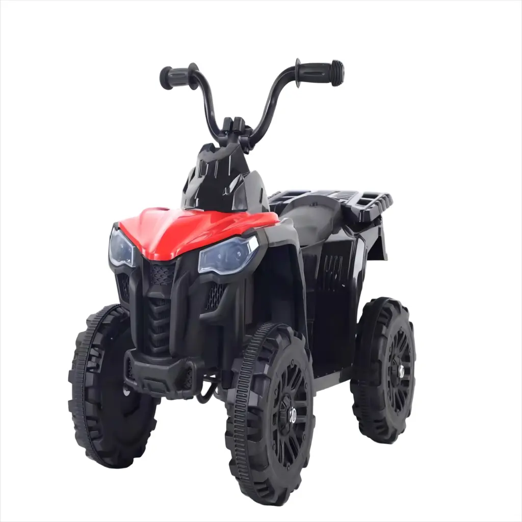 ATV Electric KIDOO pentru Copii 6V, Motor 380, Faruri LED, Pornire cu Buton, Design Off-Road, Roșu