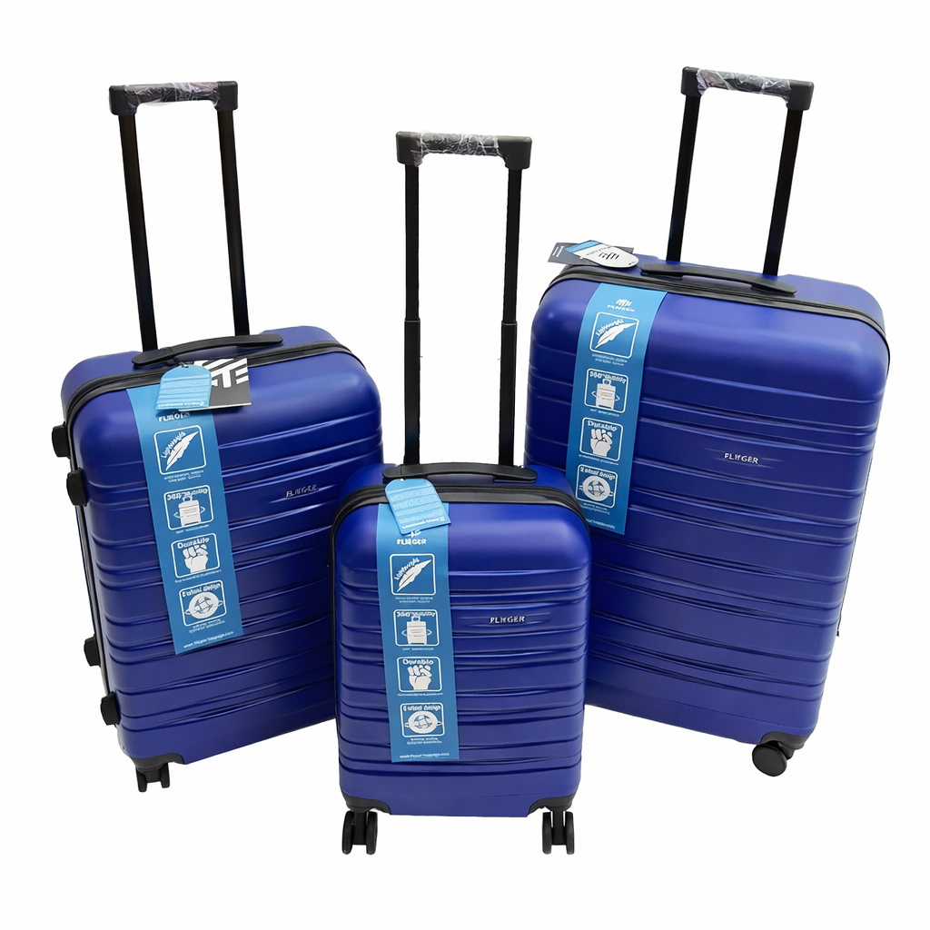 Set 3 Valize Rigide ABS cu Roți 360° – Mare 73 cm, Medie 65 cm, Cabină 55 cm