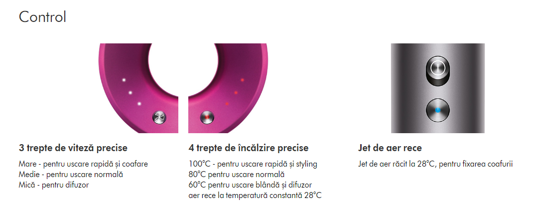 Uscător de Păr Ultra Puternic At Performance, Ioni Negativi, Aer Rece/Cald, 3 Trepte de Viteză, 4 Trepte de Temperatură, 5 Capete Diferite, Roz