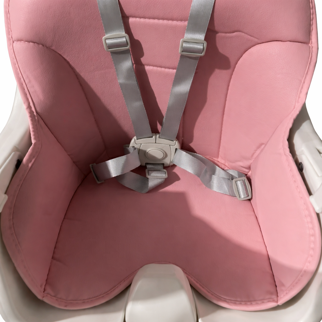 Scaun de masă pentru bebeluși KIDOO KD-44, Roz, cu centură de siguranță în 5 puncte