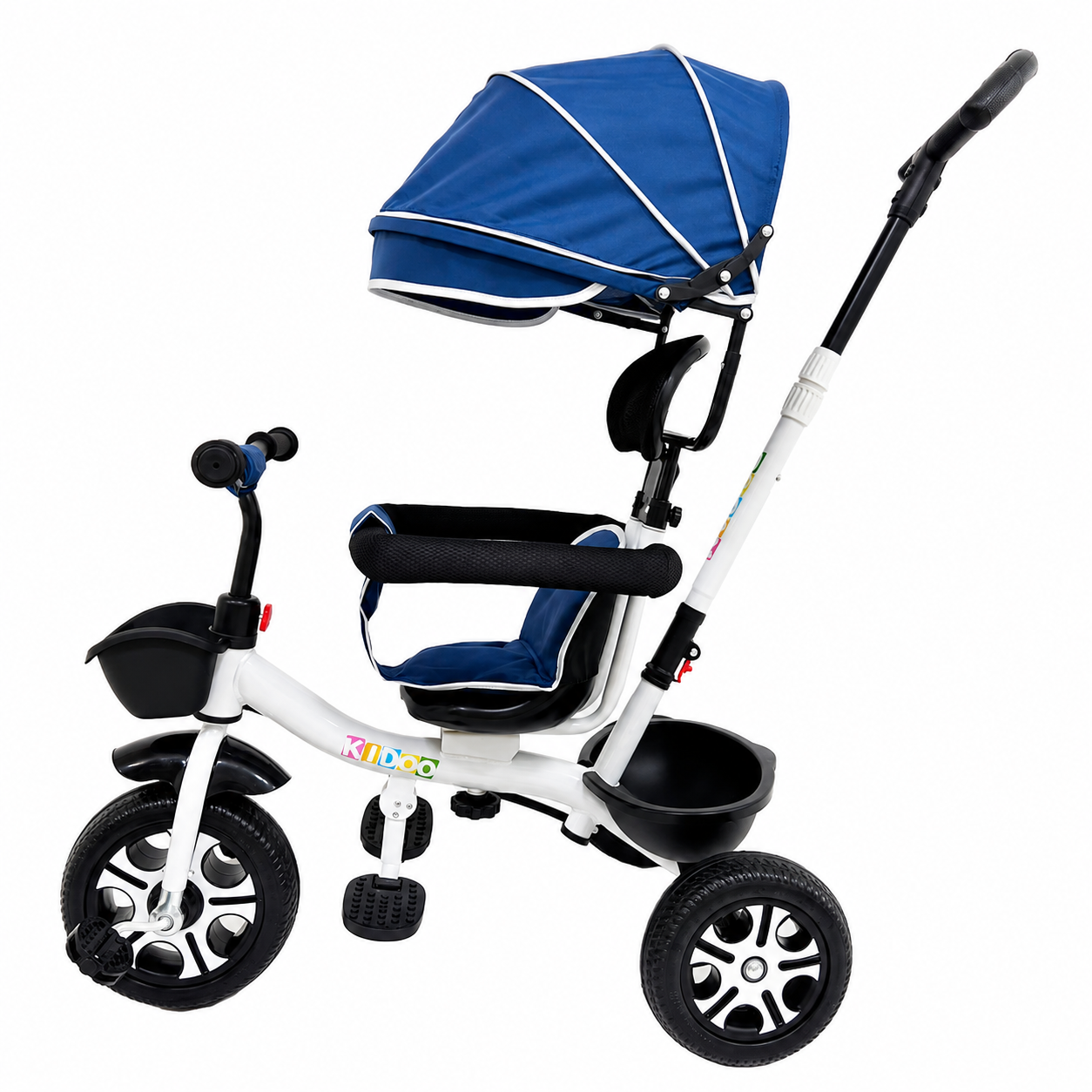 Tricicletă Evolutivă Kiddo KD-X06, Scaun Rotativ 360°, Poziție de Somn, Copertină UV, Roți din Cauciuc, 9 Luni – 6 Ani