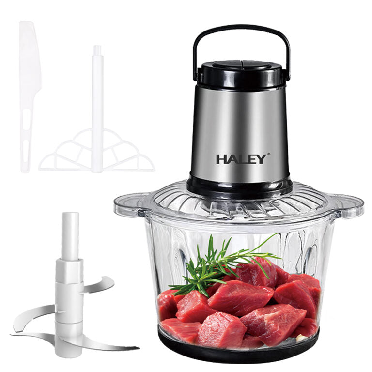 Tocător Electric HALEY HY-1226, 3L, 1200W, Bol din Sticlă, 4 Lame Inox