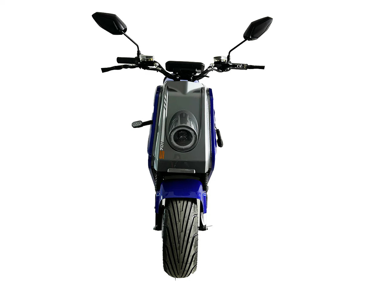 Scuter electric, AT PERFORMANCE®, 2000W, 60V, 26 AH, baterie mare, viteza maxima 75km/h, model 701PRO, culoare albastru