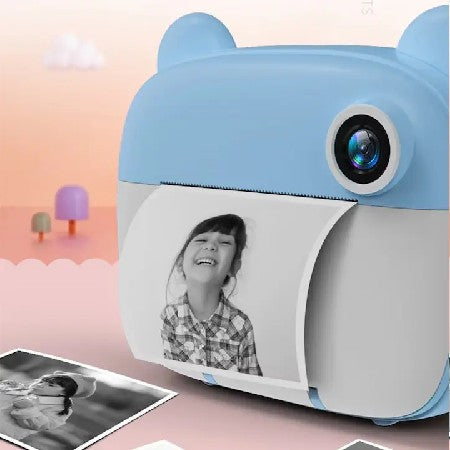 Aparat de Fotografiat AT PERFORMANCE® pentru Copii - Functie Imprimare, Ecran IPS 2,4 inch, Selfie, Video 1080P, Jocuri, Difuzor, Rame Personalizate, Baterie 1200 mAh, Cadou Perfect pentru Crăciun sau Zi de Naștere - Roz