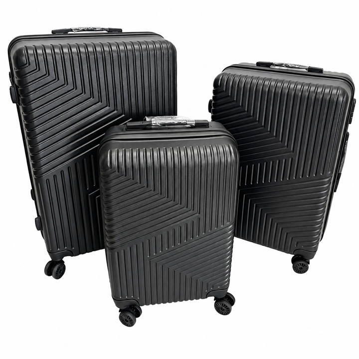 Set 3 Valize de Voiaj ABS, Mare 73 cm + Medie 65 cm + Cabină 55 cm, Roți Duble 360°, Mâner Telescopic, Carcasă Rigidă Rezistentă